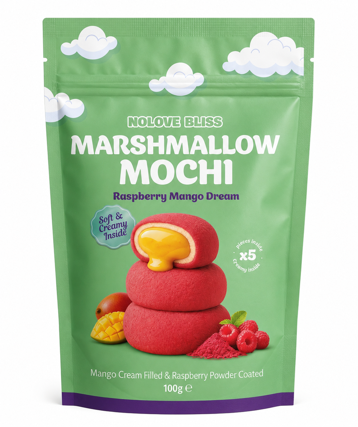 NOLOVE Bliss Marshmallow Mochi Raspberry Mango Dream (24x100g)