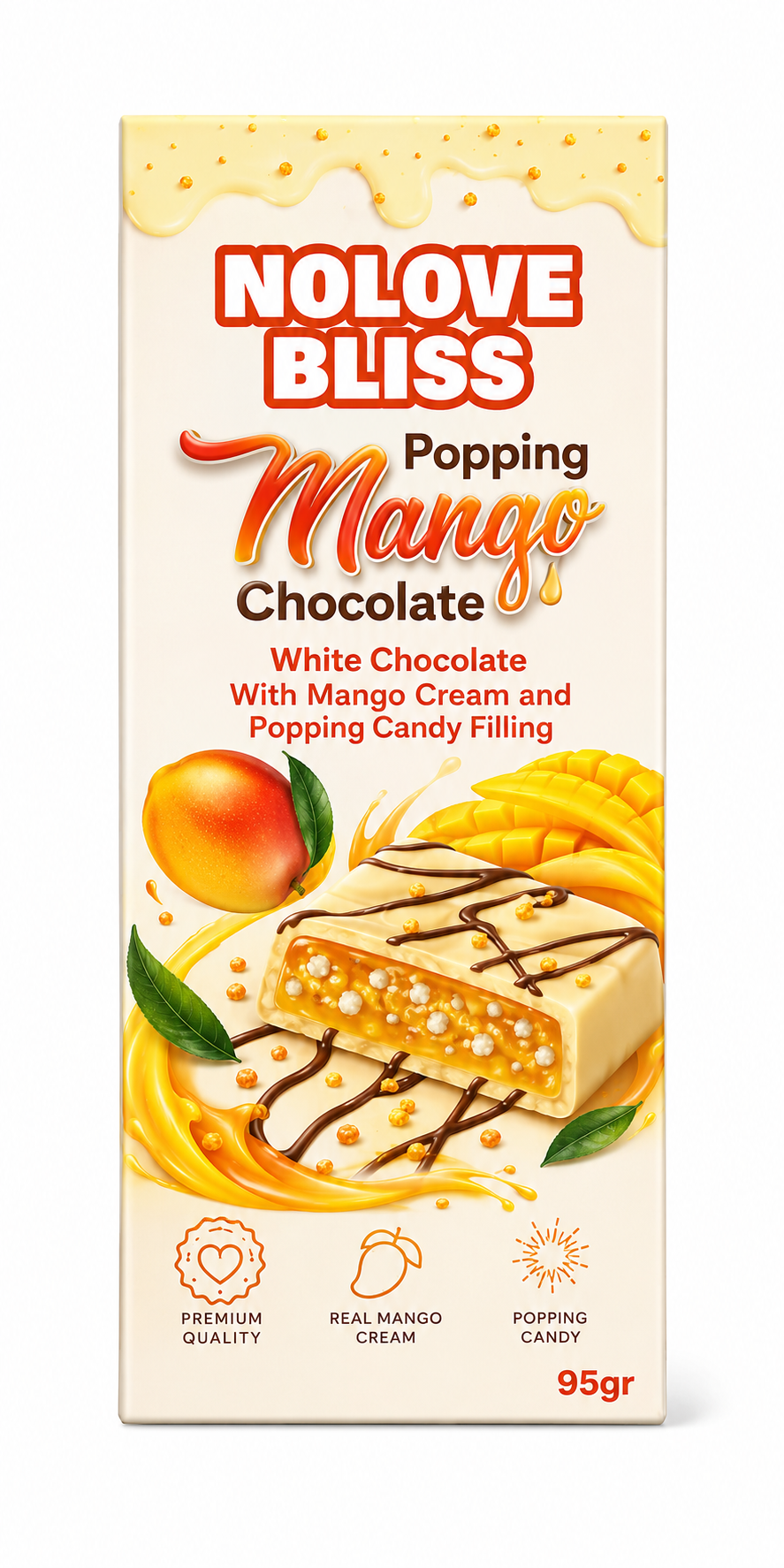 NOLOVE Bliss Popping Mango Milk Chocolate (6x12x95g)