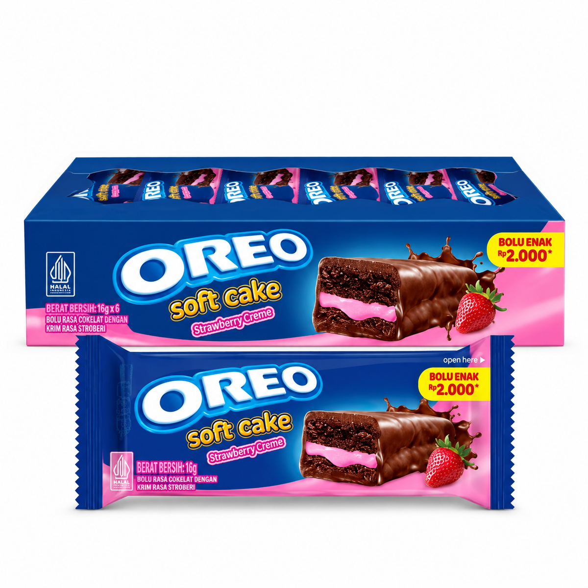 Oreo Soft Cake Strawberry Indonesia (12x12x16g)