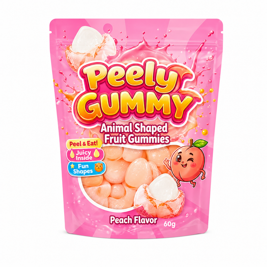 Peely Gummy Peach Animal Shaped (36x60g)