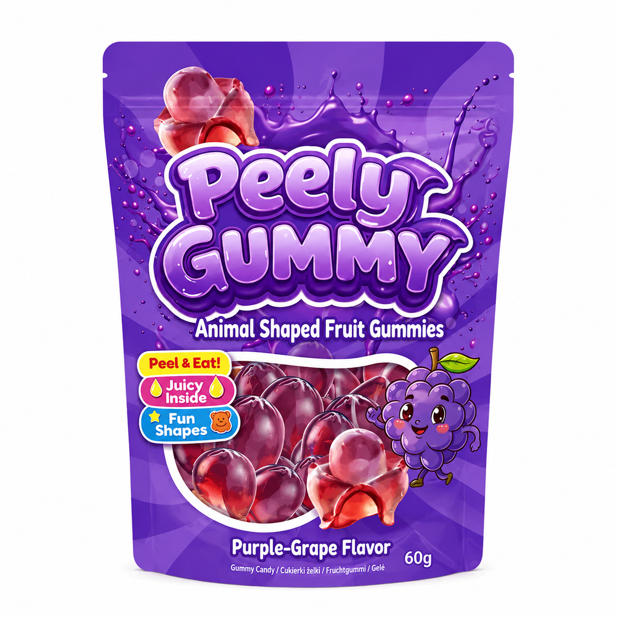 Peely Gummy Purple Grape (36x60g)
