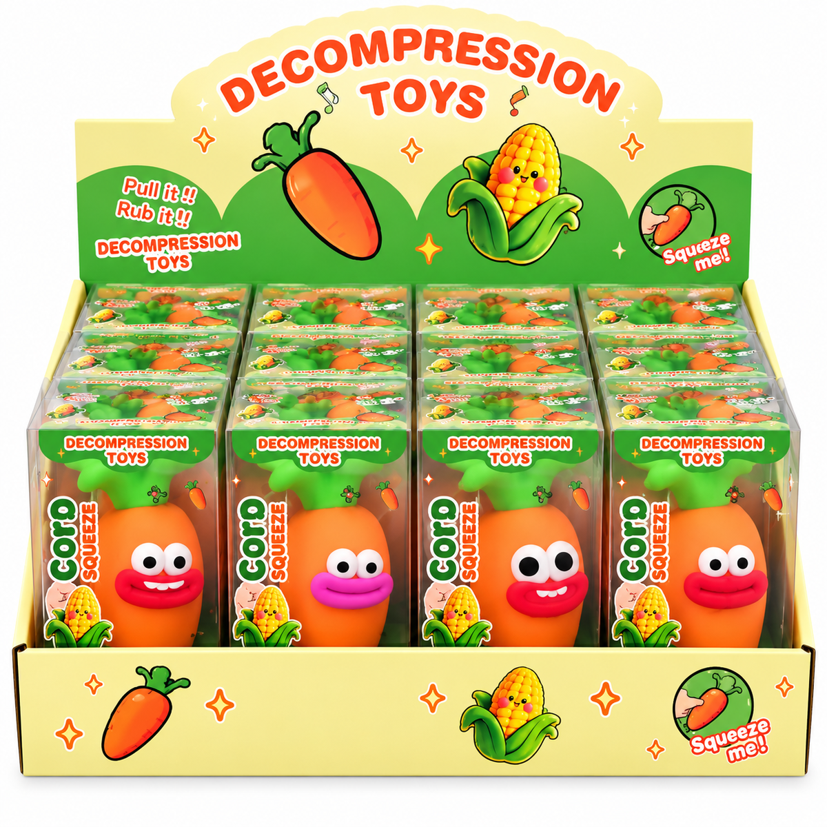 Squishys Crunchy Karotte mit Gesicht (1x12er Pack)
