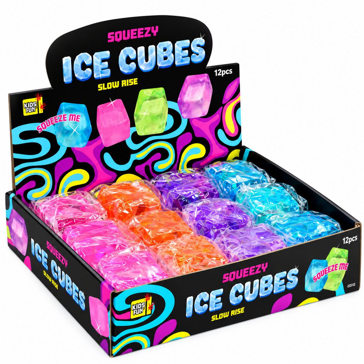Squishys Würfel Maltose mit Marmorierung (1x12er Pack)
