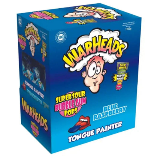 Warheads Bubble Gum Pops Mouthpainter Display (5x100x15g)