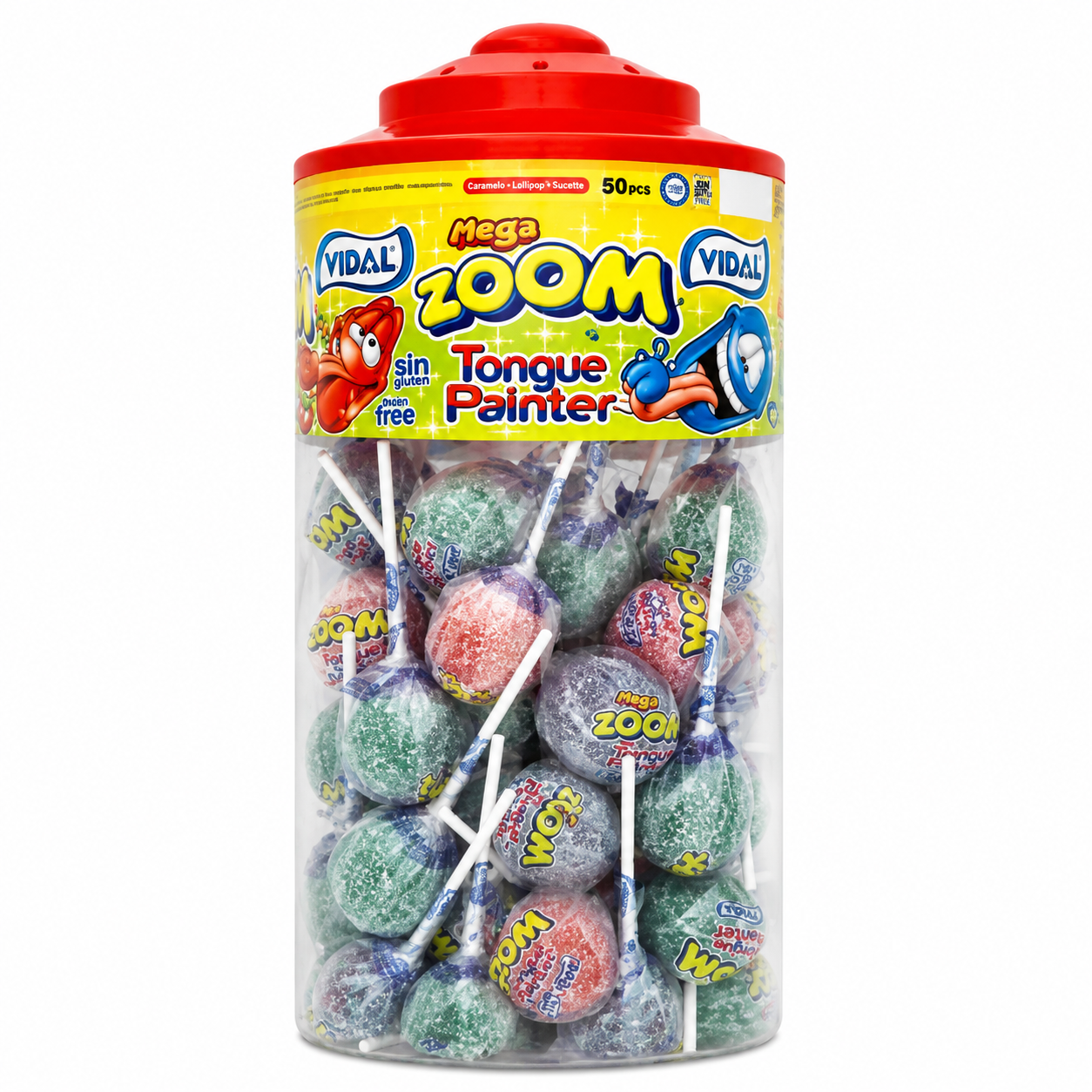 Vidal Mega Zoom Painter Cherry Lollies 50pcs (50x25,86g)