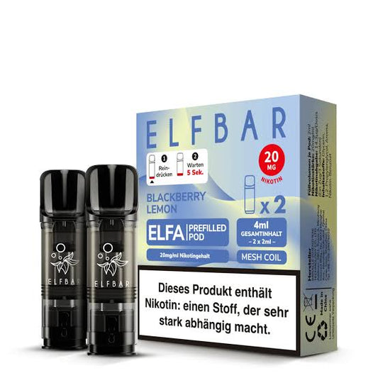 Elfbar ELFA Pods Blackberry Lemon 20mg/ml 2ml (10x2er Pack)