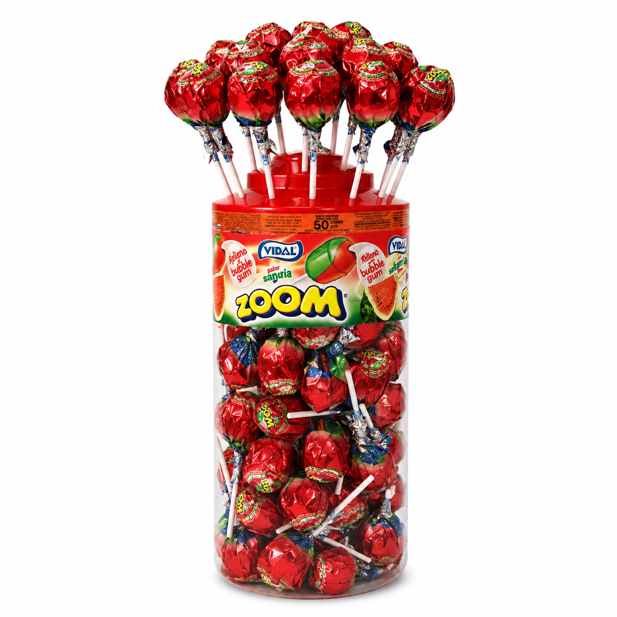 Vidal Mega Zoom Watermelon Lollies 50pcs (50x20,86g)
