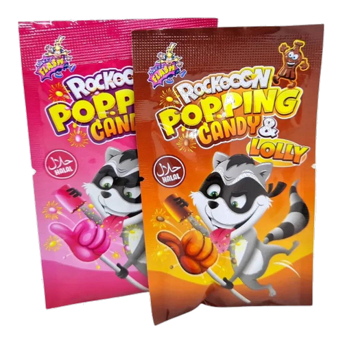 Rackoon Lolly & Popping Candy Cola/Strawberry (24x14g)